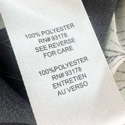 T Tahari Tahari Black Floral Long High Low Shirttail Hem Button-Up Blouse Top Size Medium