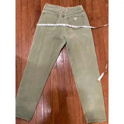 Guess by Marciano Vintage Guess Georges Marciano Olive Cotton High Waisted Ankle Zip Mom Jeans  29