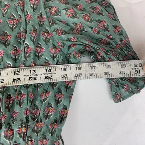 Daughters of India women's XS extra small prairie sage Green Puff Sleeve dress