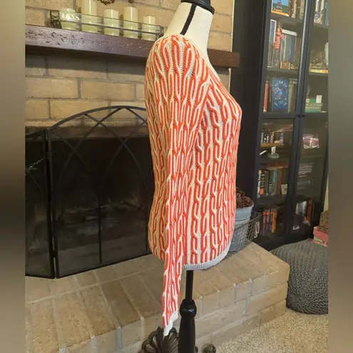 Willow & Clay Orange & Ivory Knit Sweater - Medium