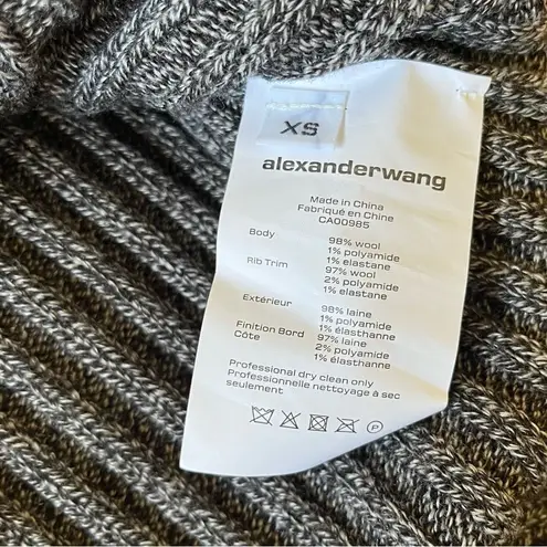 Alexander Wang safety pin star chunky rib knit wool v-neck tunic sweater