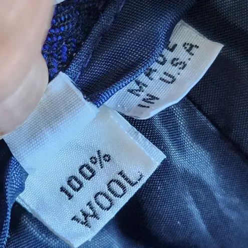 Talbots  Wool Blue Plaid Pleated Front Pants