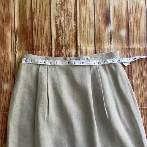 Amanda Smith Women's Vintage Pleated Straight Skirt Beige Size 16