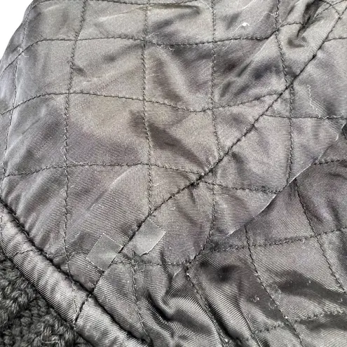 John Varvatos Cropped Pea Coat with Knit Sleeves Black Womens Size Small