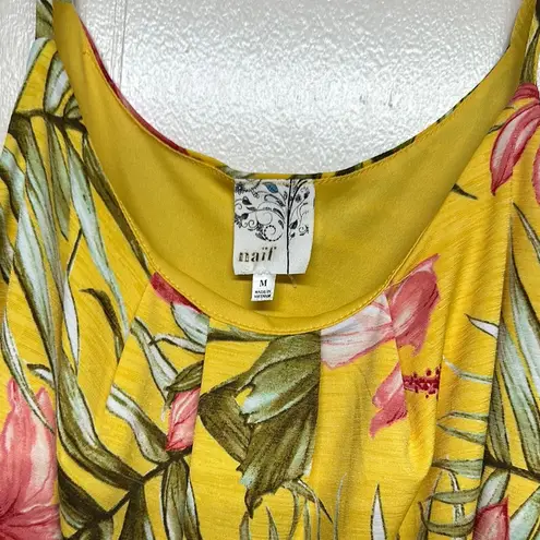 NAIF Anthropology Yellow Pink Maxi Sundress Resort Wear Size M
