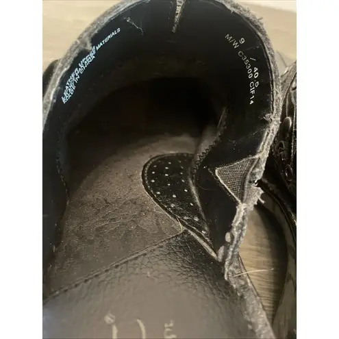 BOC Born Concepts Black Leather Clogs Mules Womens Shoes Wedges Size 9 Slip On