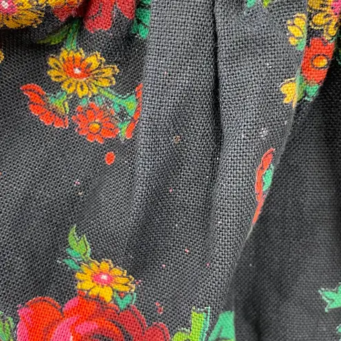 Vintage 1960s Fit N Flare A Line Dress Floral Print Sleeveless Womens XXS