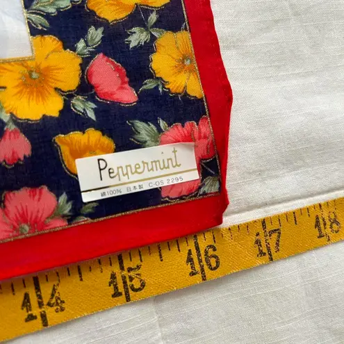 Red floral boarder print bandana 0695 Blue