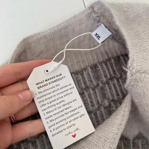 NWT | Women’s multicolor patterned soft knit plush sweater — XXL Gray