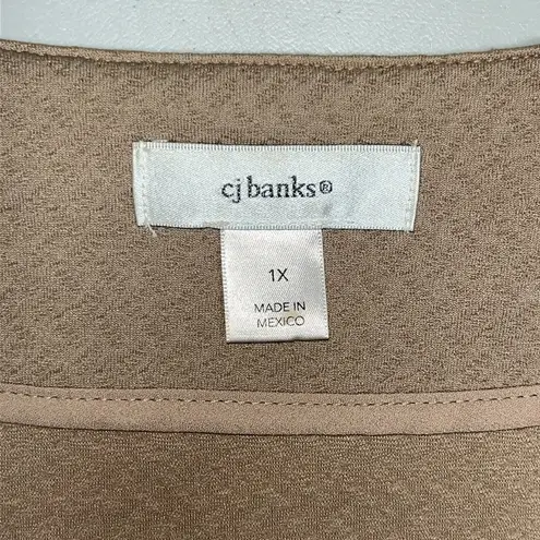 cj banks Size 1X Tan Textured Open Front Jacket Cardigan