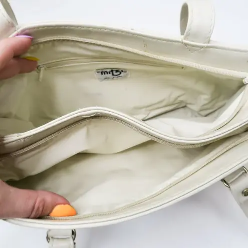 Vintage 80s Mitzi Floral Tapestry Shoulder Bag White