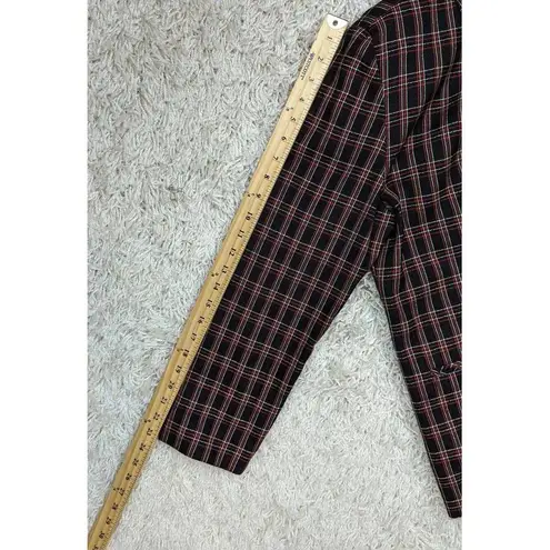 Liz Baker Vintage Essentials Plaid Single-Breasted Blazer Black Red White MP