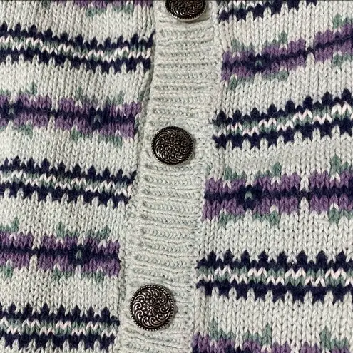 Vintage Cottagecore Light Blue Knit Button Up Sweater Vest Size 22W