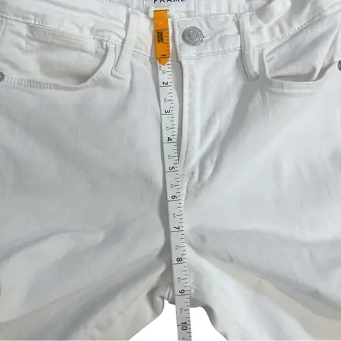 frame denim Frame Le Easy Flare High Rise White Denim Jeans Size 25 Euro Nautical Old Money