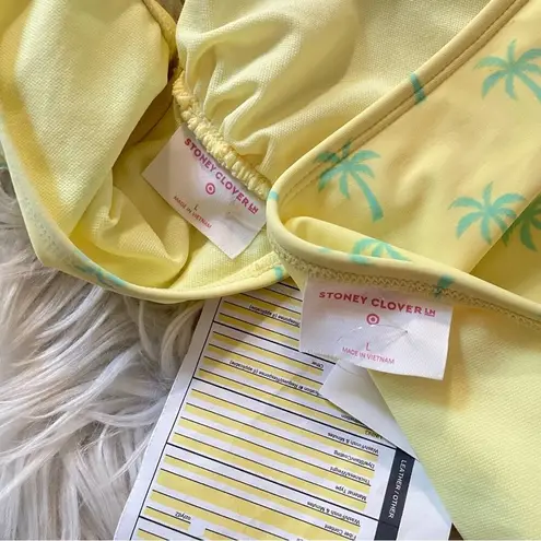 Stoney Clover Lane x Target Yellow Green Palm Tree Bikini Swim Suit 2 pc L new
