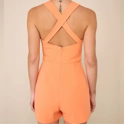 Lulus Latest Crush NWT size XL Orange Sleeveless Backless Skort Romper Mini