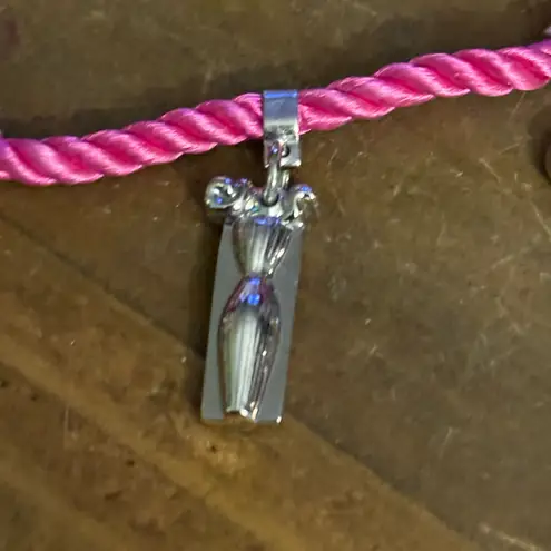 Givenchy Parfume hot pink cord charm bracelet