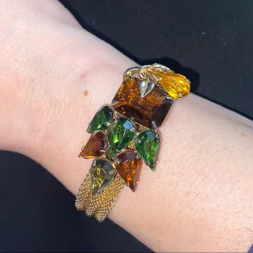 Very Rare Juliana D & E Multi Crystals Mesh Vintage 1960s Collectible Bracelet Gold
