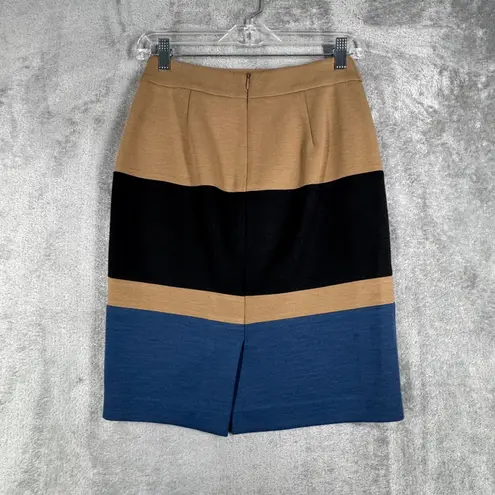 Mojo S. Phine Color Block Pencil Skirt Fitted Career Wear to Work Skirt Size XS Blue