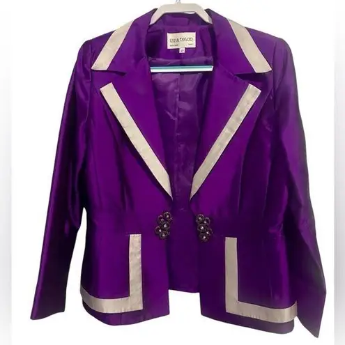 Vintage Lily & Taylor Wool/ Silk Blazer, Size 12, Purple