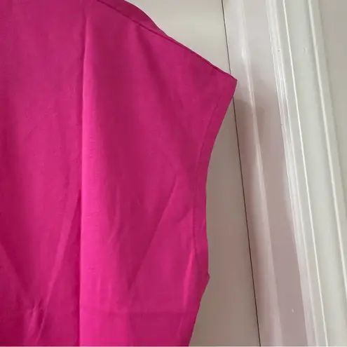 NWT PANGAIA Hot Pink Midweight Cropped Shoulder T