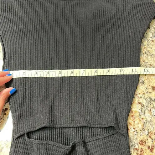 Wilfred Aritzia Free Knit Cut Out Mini Ribbed Dress Black Knit Women’s Small
