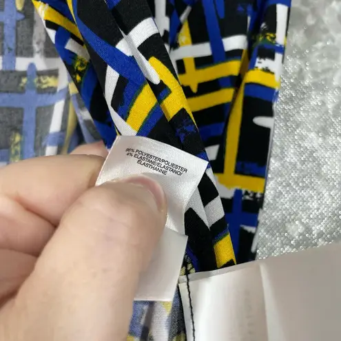 Kasper Blue & Yellow Plaid Lightweight Shrug Blazer - Size Small - 3/4 Sleeve