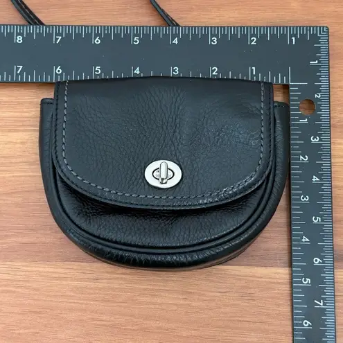 Coach  Park Black Pebbled Leather Turn Lock Mini Crossbody Bag w/ Brown Hang Tag