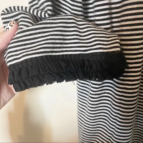 Vineyard Vines Jet Black and White Stripe Embellished Knit Top