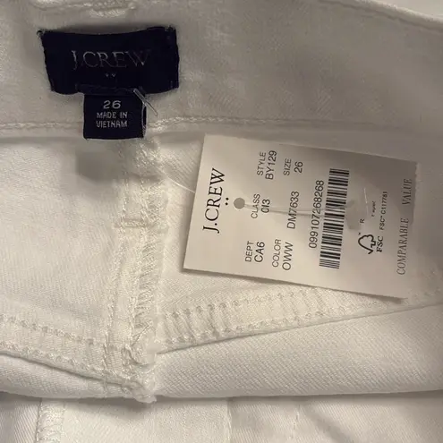 J Crew Factory women’s Classic white denim short Size 26 NWT