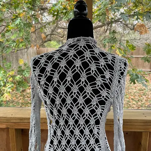 ANINE BING Anicy Manuguian Women's Grey Long Sleeve Crocheted Sweater Size XS/S