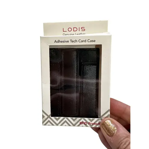 Lodis Genuine Leather Adhesive Tech Card Case Phone Wallet RFID Black