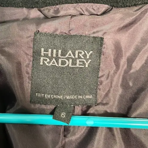 Hilary Radley  100% Wool Coat‎ Black Size 6 Oversized Collar