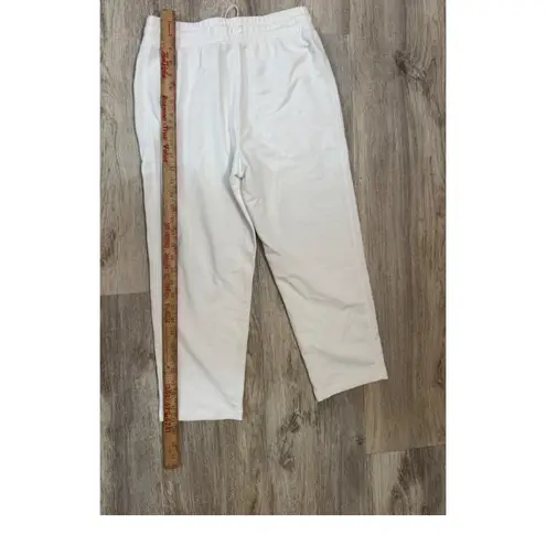 Talbots Petite White Cropped Sweatpants Drawstring Pima Cotton Modal Size Small