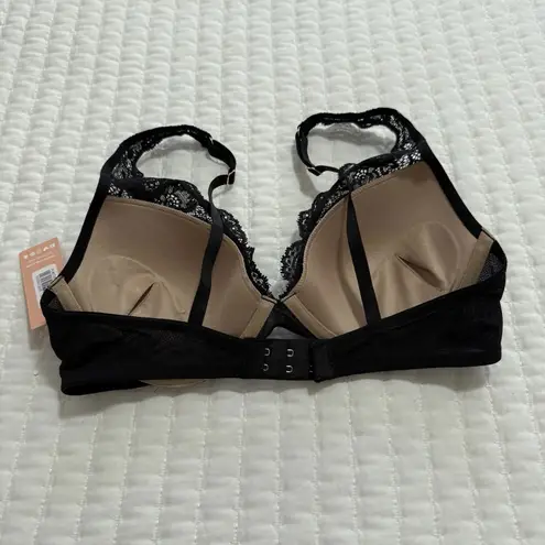 Third Love Black & Nude 32C 1/2 Lace Contour Plunge Bra Missing Pads Size undefined