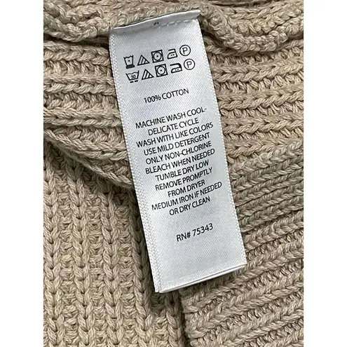 Cupcakes & Cashmere Turtleneck Ribbed Sweater Knit Pullover Tan XS Extra Small Tan