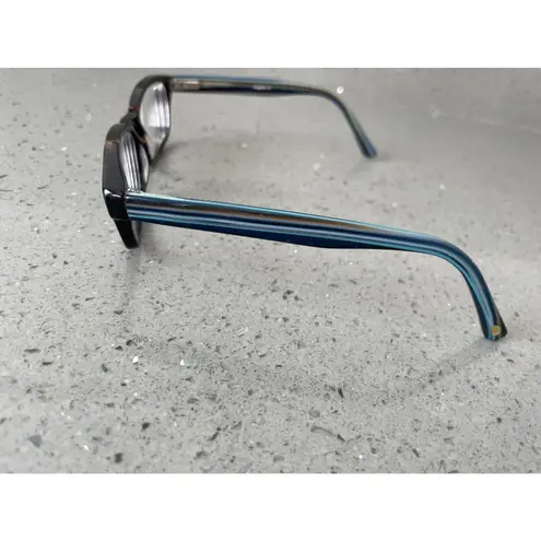 Mayhem MAYO S16 Eyeglasses Frames ONLY Brown Tortoise Blue Stripe Flex 49