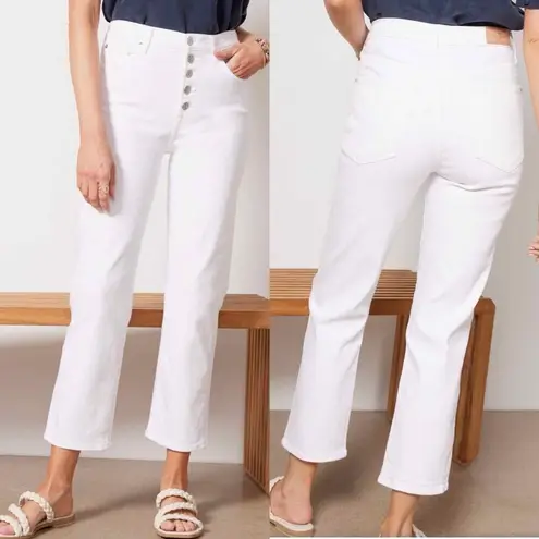 7 For All Mankind  Exposed Button High Waist Crop
Straight Leg Jeans Size 31