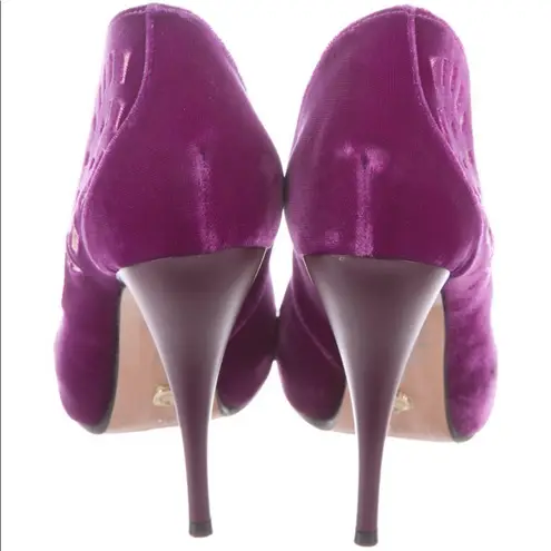 Viktor & Rolf Magenta Purple Velvet Open Toe Pumps, sz. 6