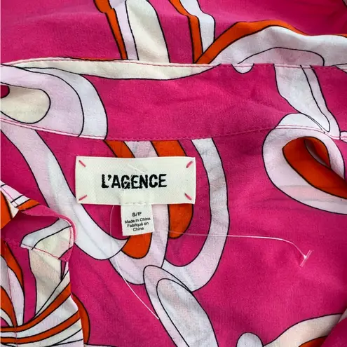 L'Agence L’agence Cameron silk Maxi dress Orange Rose psychedelic print
