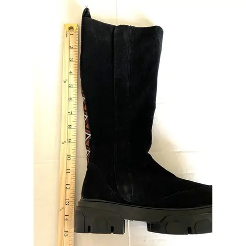 Farm Rio NWOT Black Long Faux Leather Suede Tall Shaft Boots Sz 6