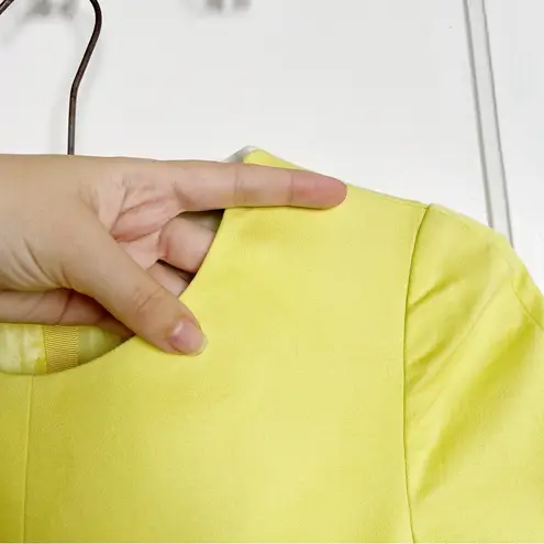 McGinn • Taylor Dress fit & flare polished cotton lemon yellow chartreuse Anthro Size 4