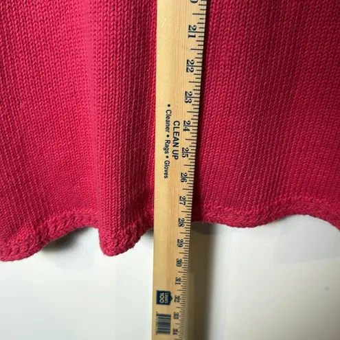 Gina Peters Womens Vintage Pink Floral Print Knit Crochet Button Down Vest 2X