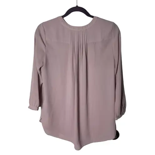 NYDJ Mauve Lightweight Popover Blouse – Size S