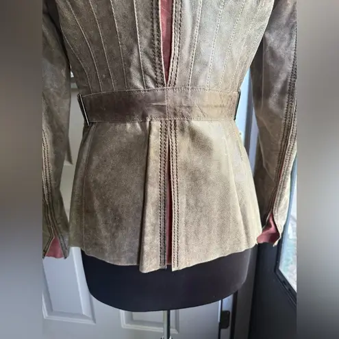 Vintage Anonymous by John Carlisle weathered brown leather blazer, size large