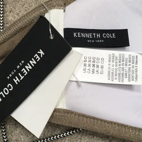 Kenneth Cole  gold lame’ push up bikini top. 36 B/C. NWT