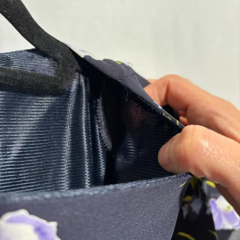 VTG Navy Blue Floral Midi Dress Fairy Grunge Whimsigoth 80s 90s Short Sleeve S