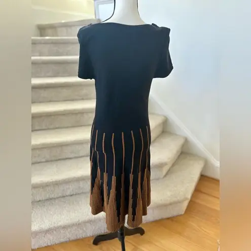 Peruvian Connection Black & Brown Aztec Pima Cotton Sweater Dress