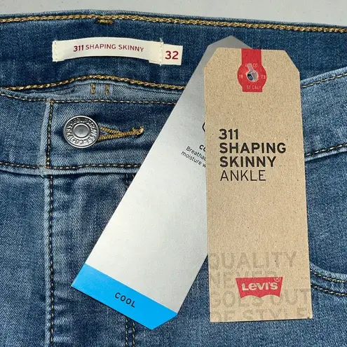 Levi's Levi’s NWT Size 32/14 Blue Denim Distressed Cool 311 Shaping Skinny Ankle Jeans