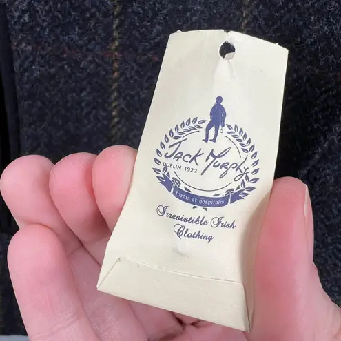 Jack Murphy Ladies Day Shetland Wool Jacket US 6 Moon Fabric Plaid Equestrian 6 Gray